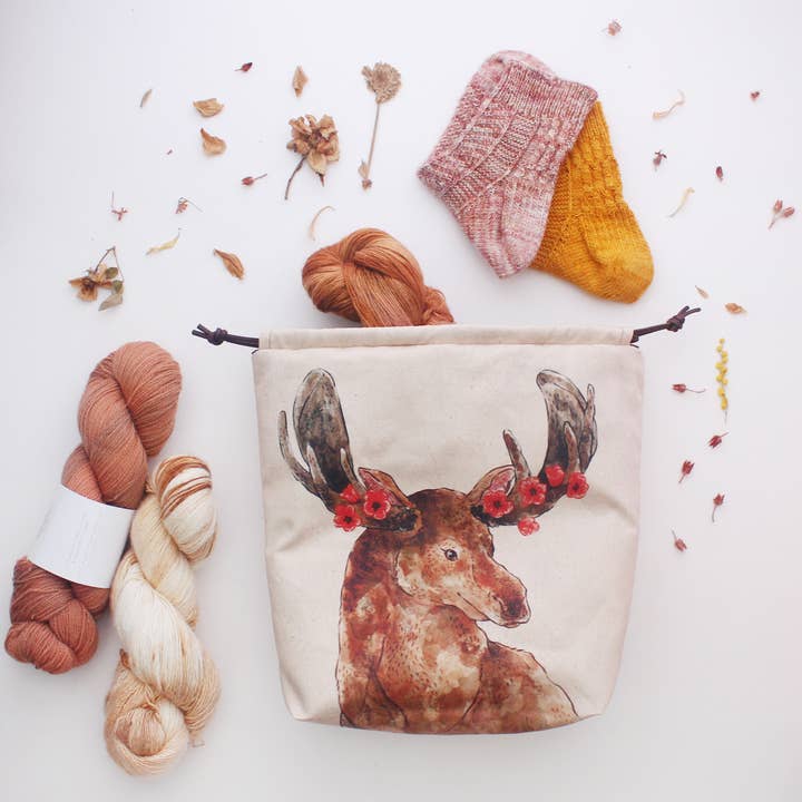 Sam the Moose | Project Bag for wholesale by The Blue Rabbit House
