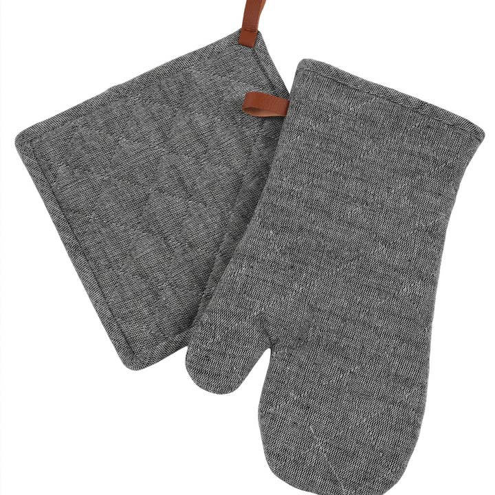 Rich Home Linens - Wholesale Oven Mitt/Pot Holder - Chambray Oven Mitt & Pot Holder Set5