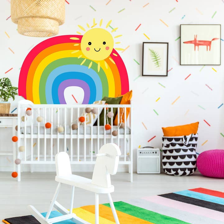 Rainbow Wall Sticker - Nursery Baby Room Decoration Colorful Vinyl Decal for wholesale by Decords