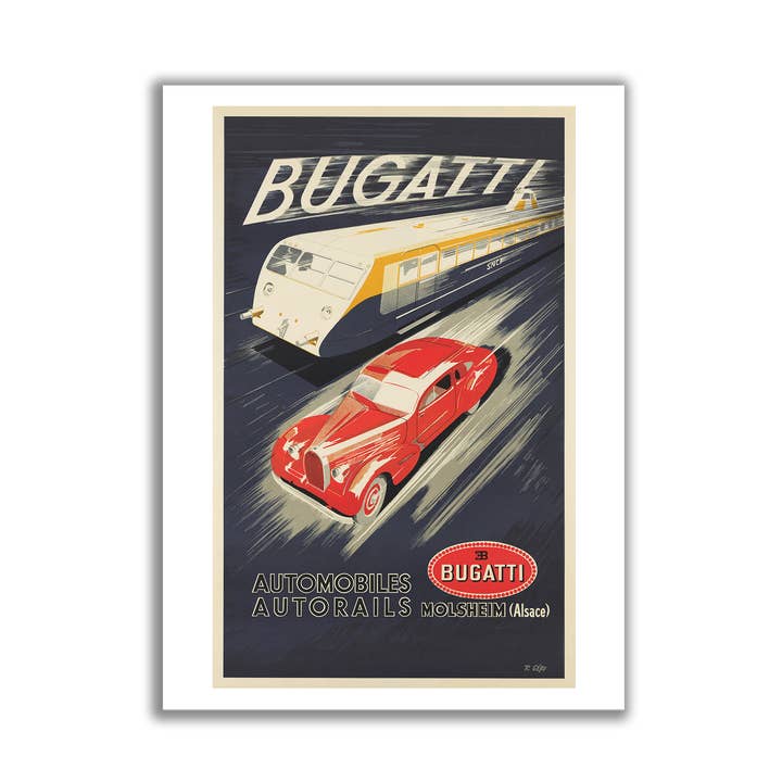 Go To Design - Wholesale Art Print - Fine art print Bugatti Automobiles unframed wall art