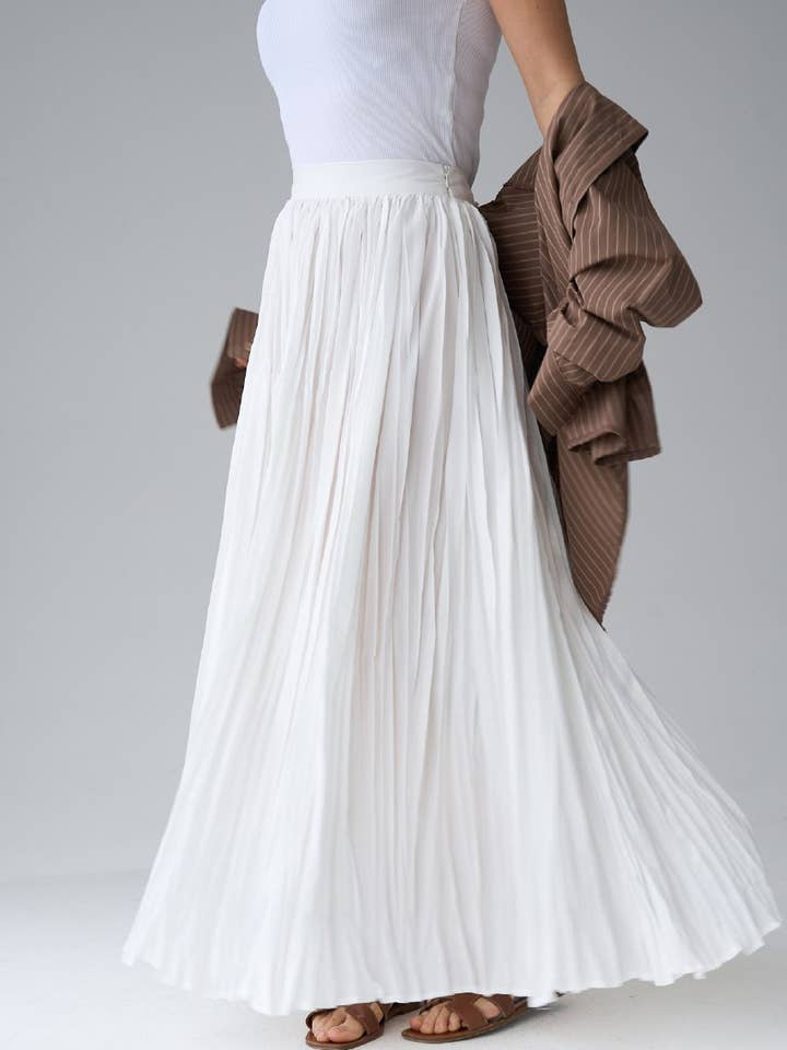 Design company-Fatma Balkir – wholesale Kjol - Dam – Kvinnors bomull maxi plisserad kjol-boho kjol