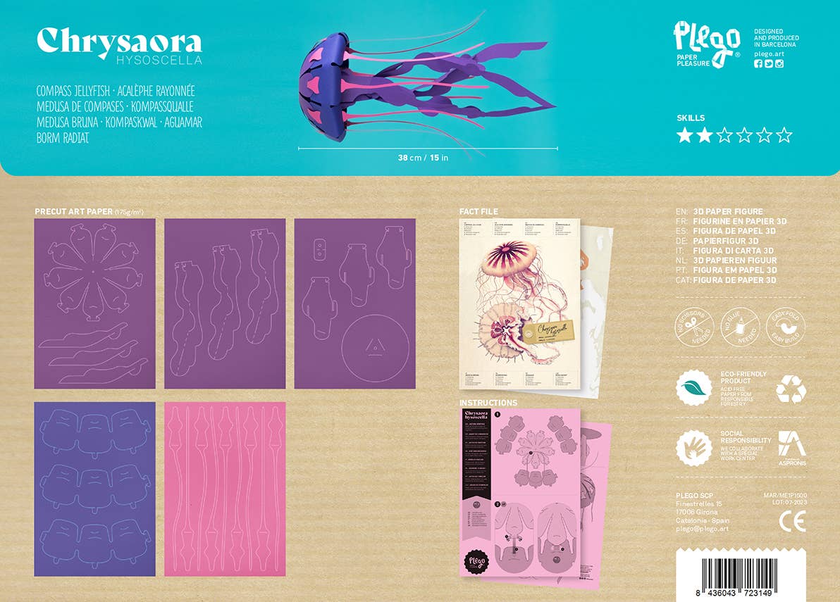 Today is Art Day - Wholesale DIY Craft Kit - Jellyfish - 3D Paper Figure by Plego9