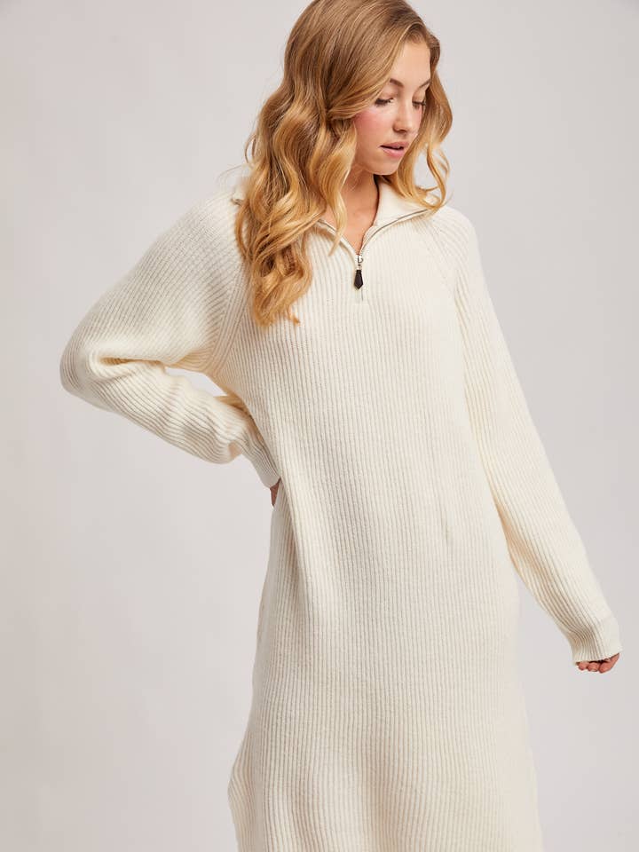Bluivy - Wholesale Dress - Women's - QUARTER ZIP SWEATER DRESS6