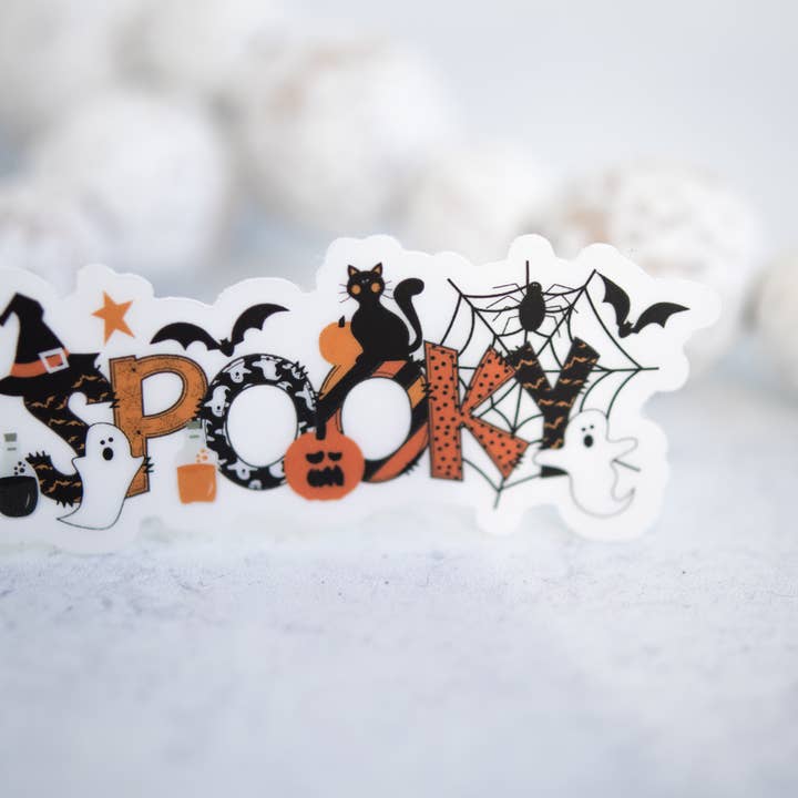 Spooky, Halloween Vinyl Sticker, 3x3 in. for wholesale by Savannah and James Co