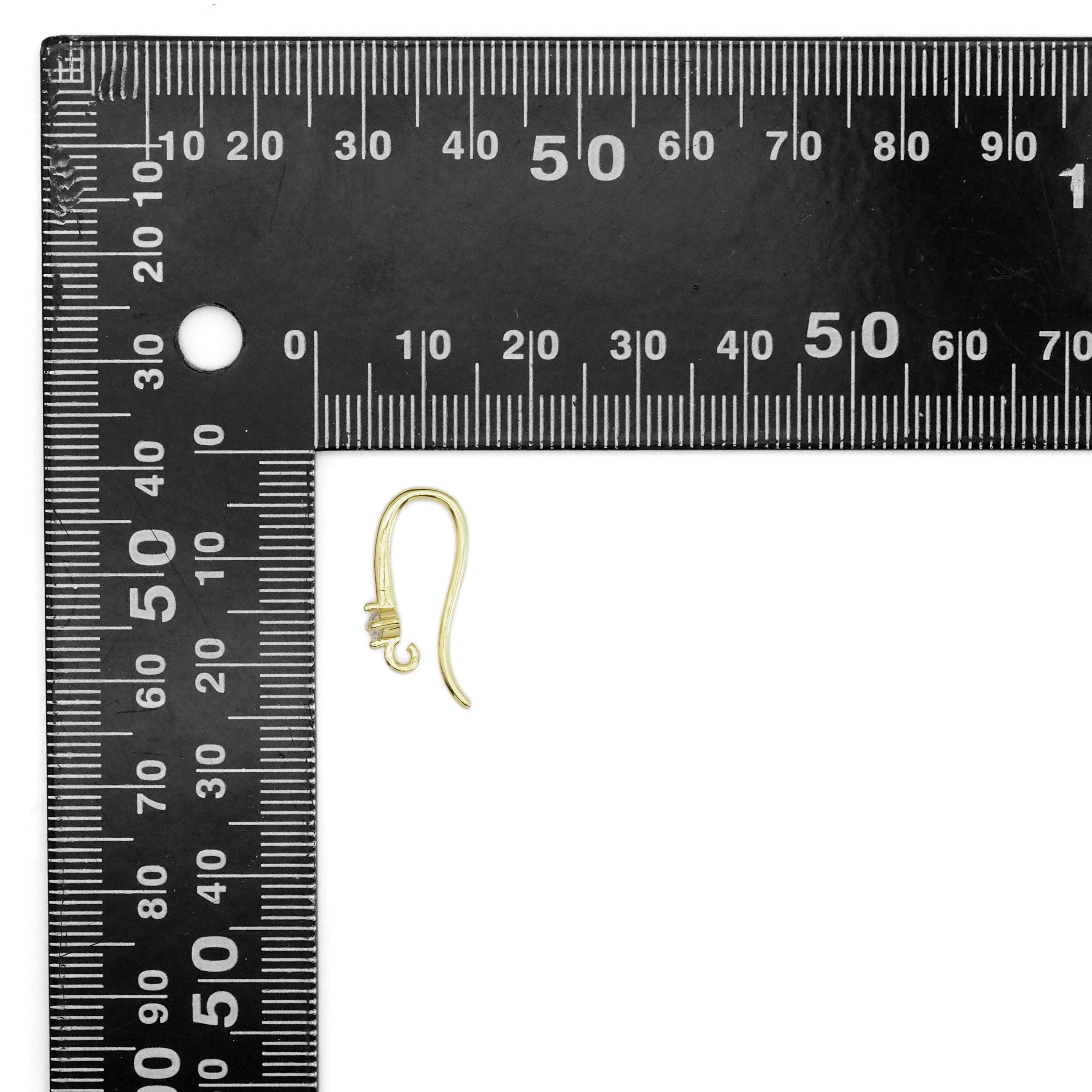 BestBeads&Beyond - Vente Boucles d'oreilles pendantes - Crochets pour boucles d'oreilles en or avec diamant, Sku #LK9072