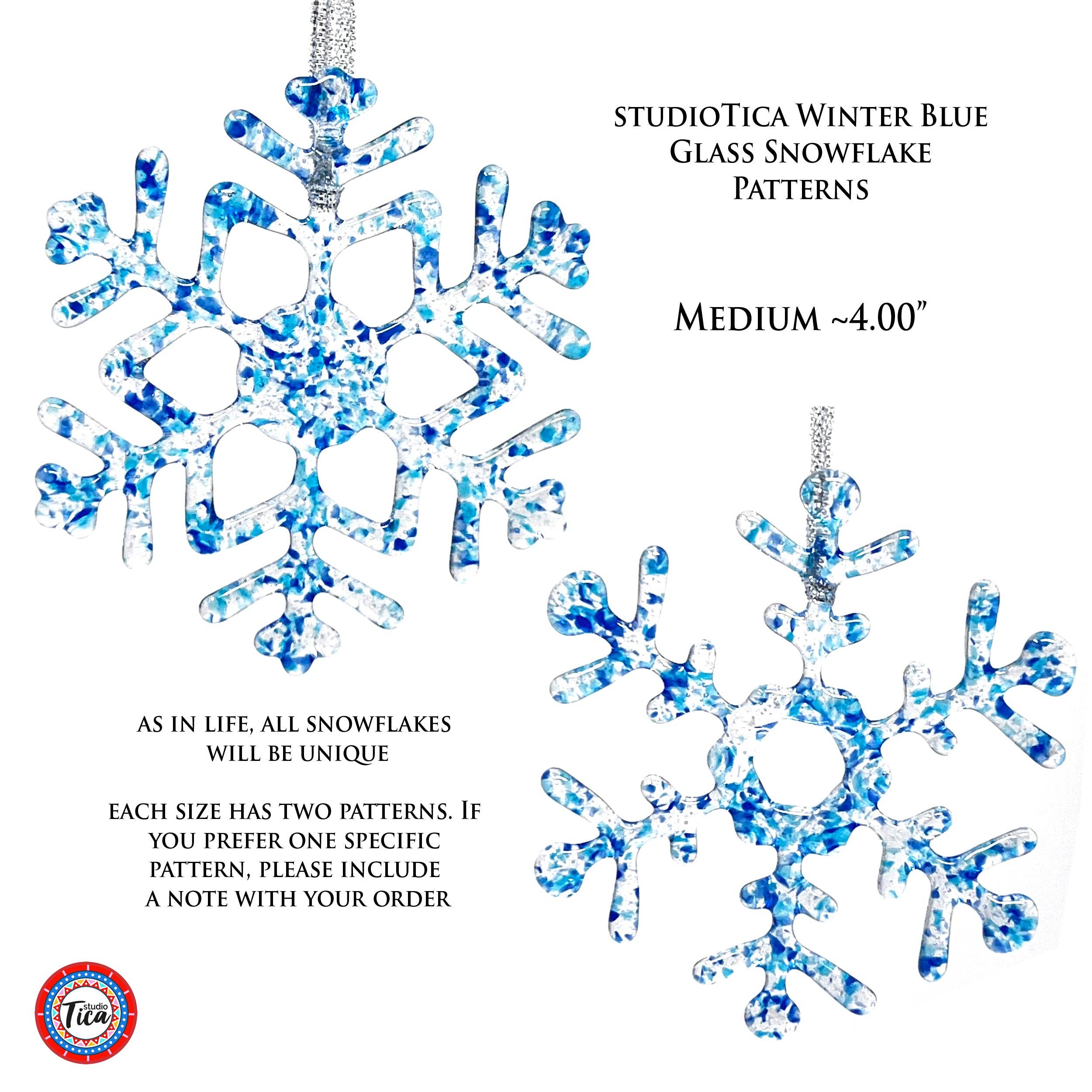 studioTica - Wholesale Ornament - Handmade Glass Snowflake - Winter Blue2