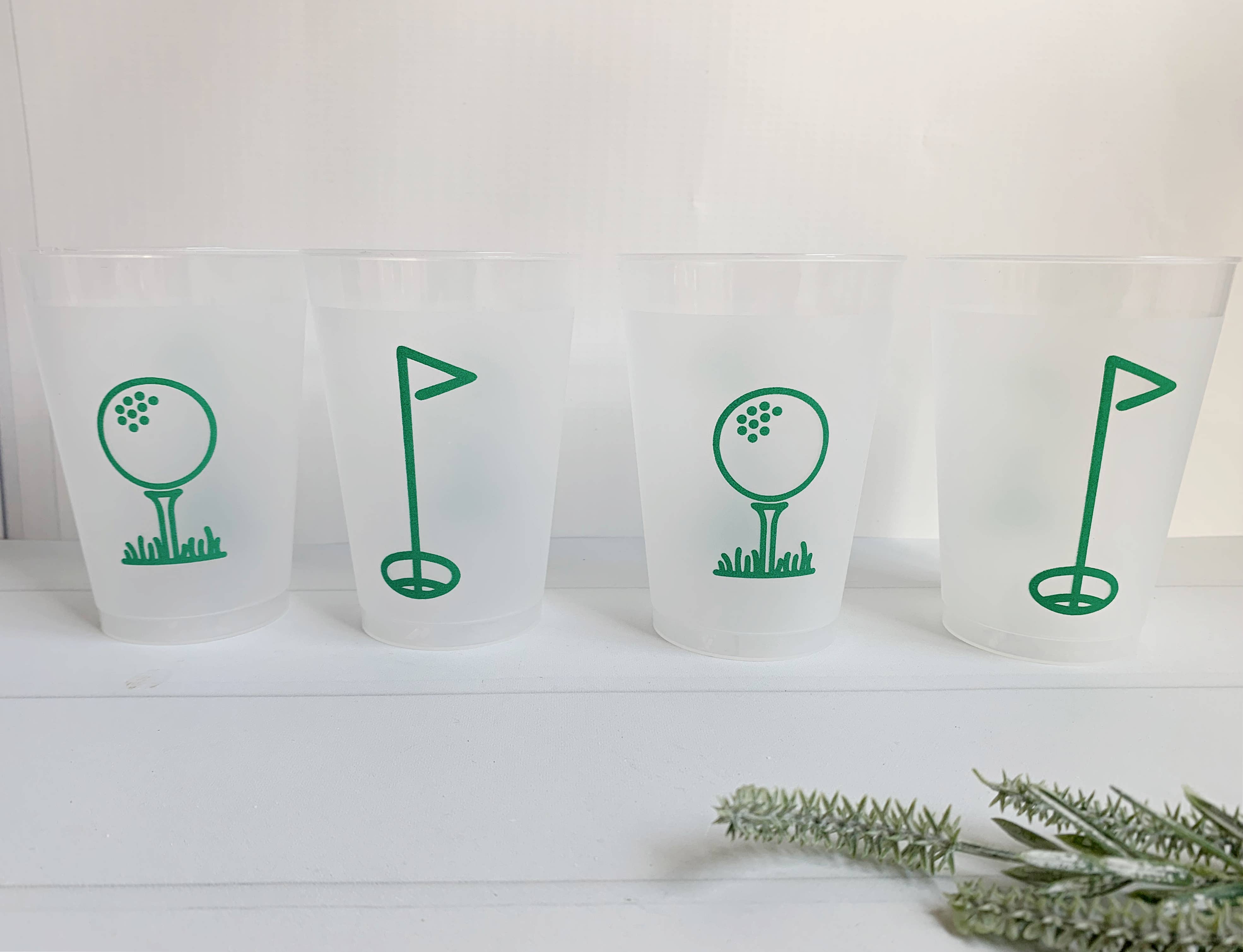 EnFete, LLC - Wholesale Disposable Cup - Golf Tee Frosted Party Cups | Set of 8 | 12 Ounce1