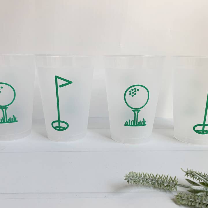 EnFete, LLC - Wholesale Disposable Cup - Golf Tee Frosted Party Cups | Set of 8 | 12 Ounce1