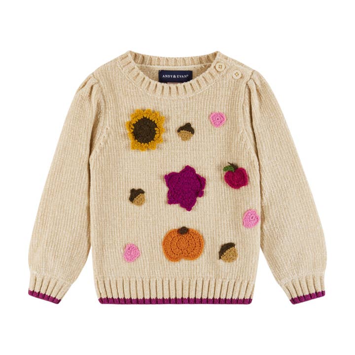Beige Infant 2-Piece Chenille Sweater & Glitter Legging Set | Fall Themed for wholesale on Faire