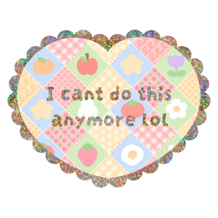 I can't Do This Anymore Glitter Vinyl Sticker for wholesale by Lottemp3