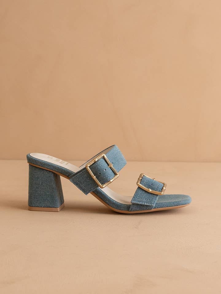 The Havana Denim | Bamboo Buckle Heel for wholesale by OASIS SOCIETY
