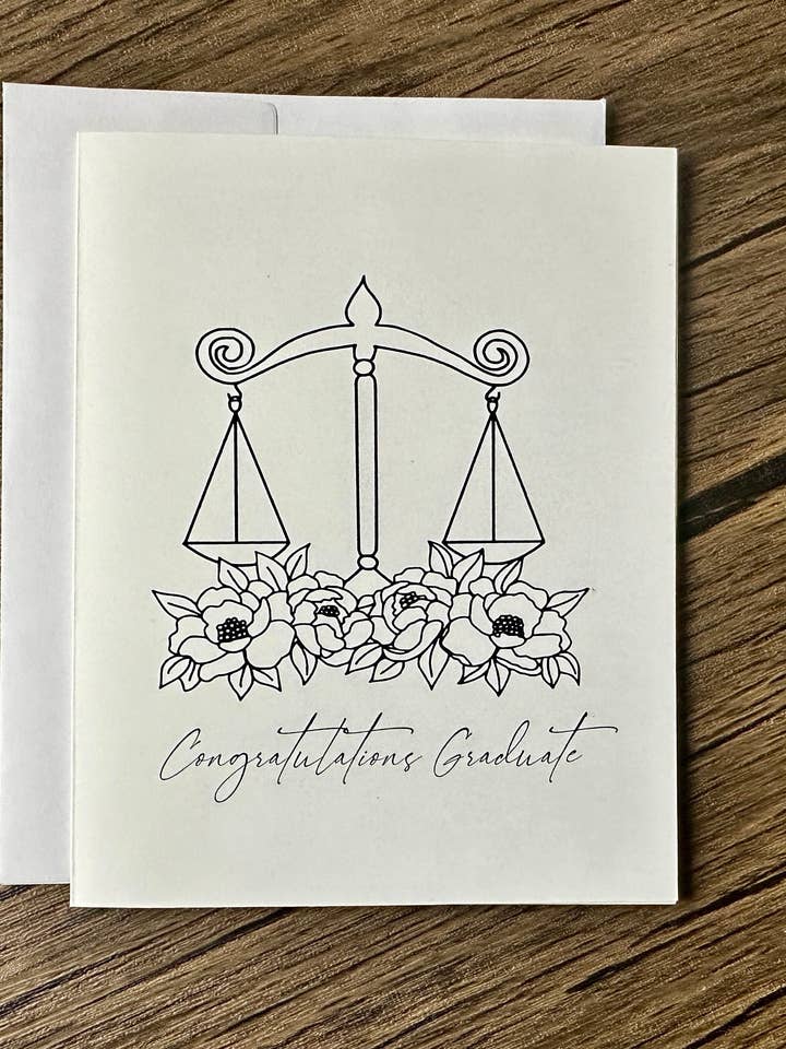 LAW SCHOOL GRADUATION CARD for wholesale by The Haus of Holly