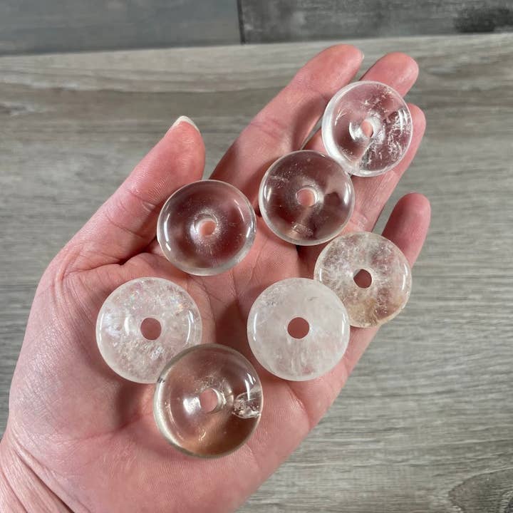 Keystone Crystals - Wholesale Spiritual Stone/Crystal - Donut Pi Stone 30mm Gemstone Pendant – Strung or Plain32