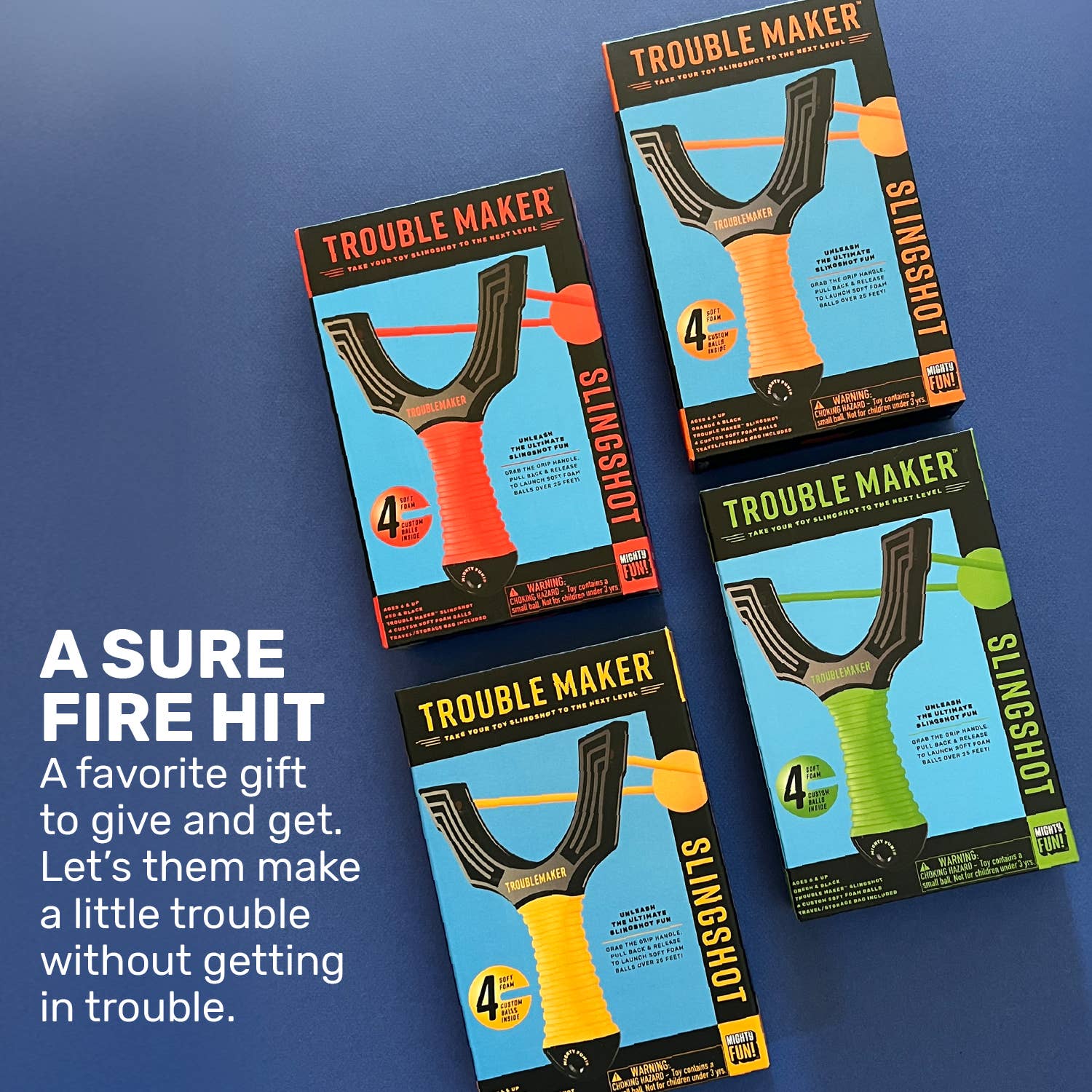 Mighty Fun! - Wholesale Slingshot - Kids - Trouble Maker Slingshot - Assortment10