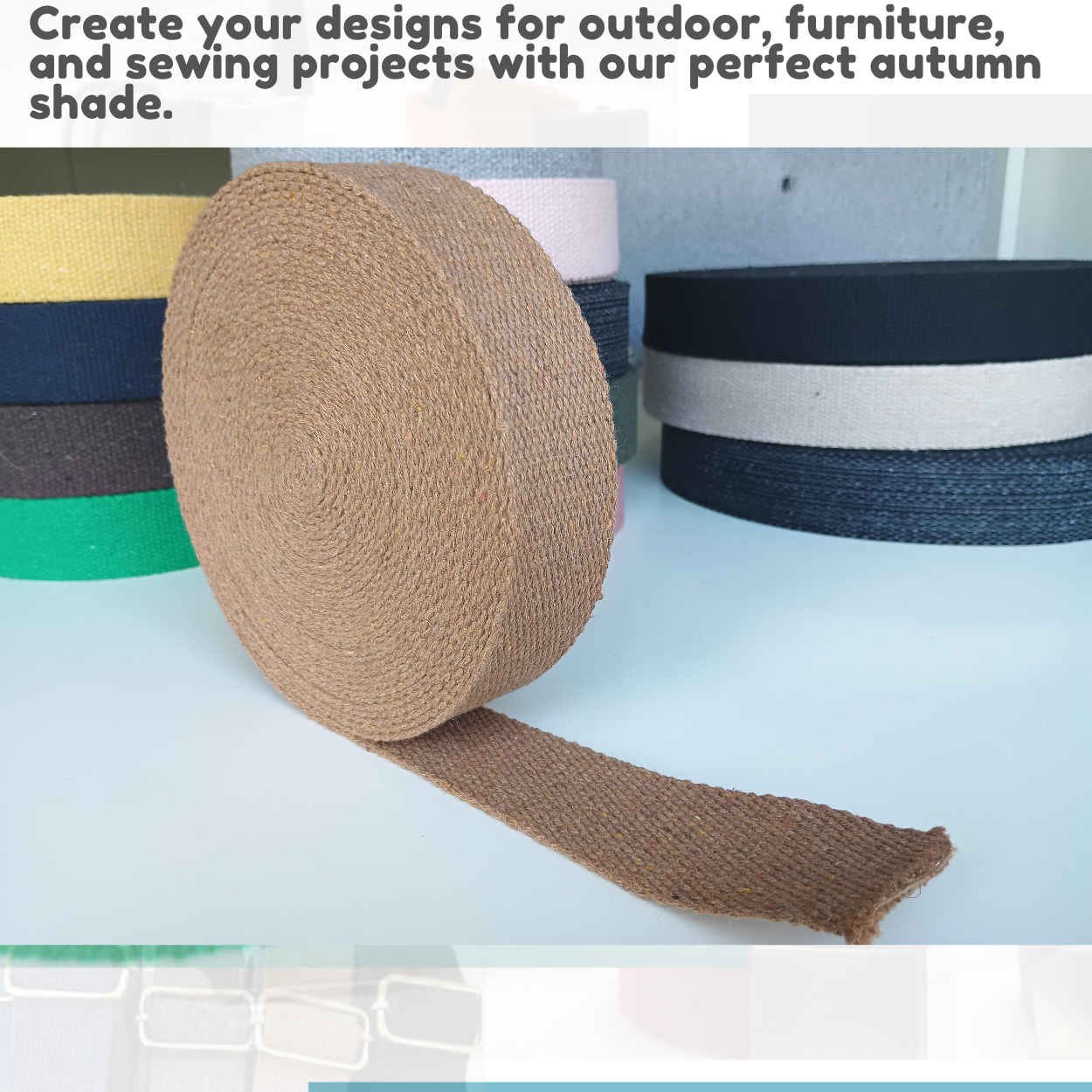 Dream Trimming Goods LLC - Wholesale Craft Supplies - 1" x 50 Yard Camel Yellow Heavy Cotton Webbing for Sewing2