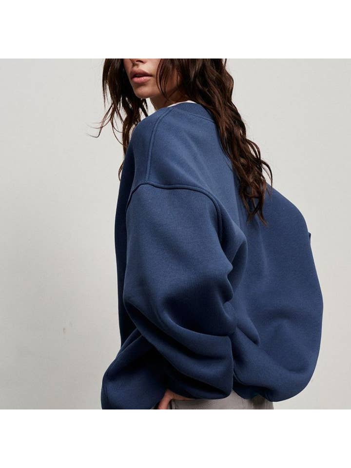 Chicto - Wholesale Sweatshirt - Women's - Round Neck Loose Sweatshirt Women's Autumn Winter Street