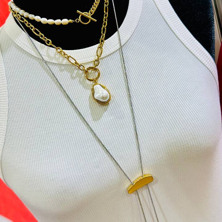 mila + stevie - Wholesale Y-Neck/Lariat Necklace - Mixed Metal Bolo Long Necklace2