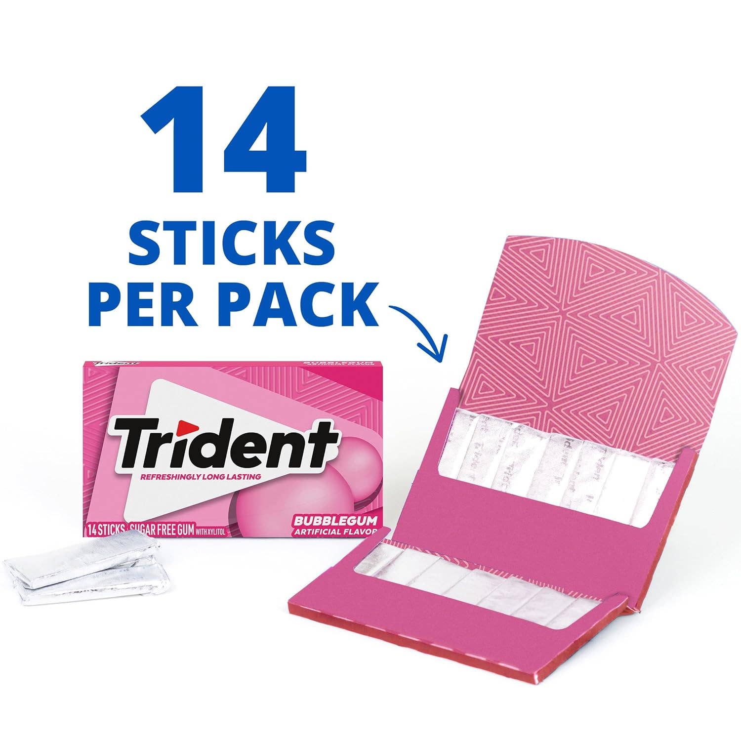 Snacky Candy - Vente Chewing-gums - Trident Chewing-gum 14 pcs 12 paquets6