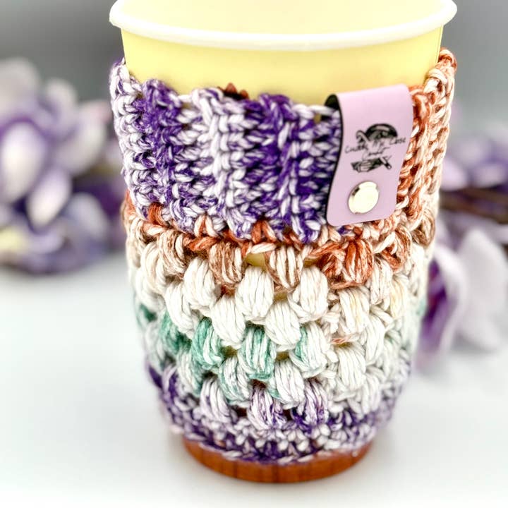 Cuddle Me Close Crochet - Wholesale Drink Huggers & Koozies - Sunsetting Cup Cozy