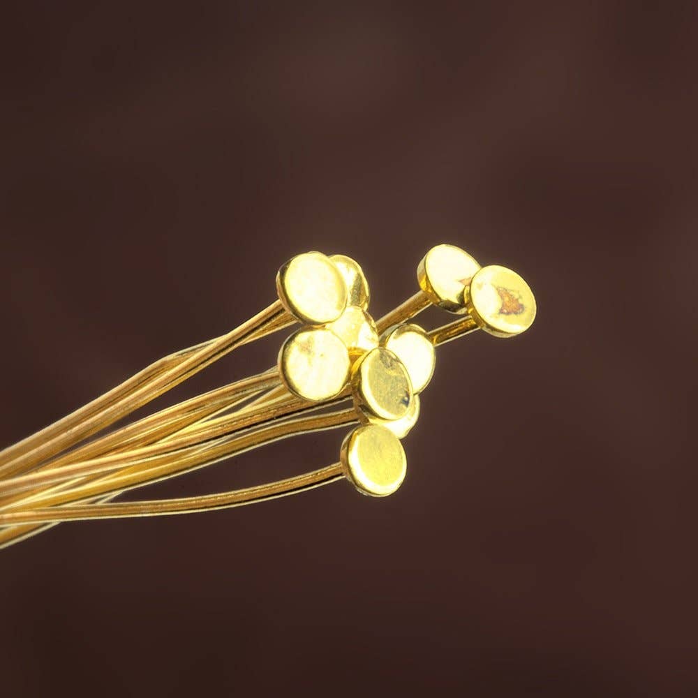 Beads of Cambay – Engroshandel Håndværk forsyninger – 2 „længde Vermeil Disc Headpin, 24 Gauge Wire, 10 stykker pr. Bag1