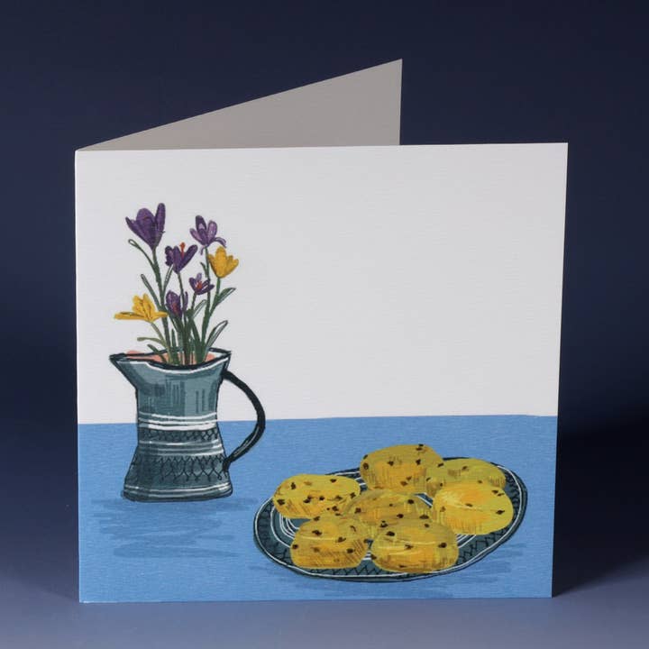 Cream Cornwall - Wholesale Everyday Greeting Card - Saffron Bun Greetings Card