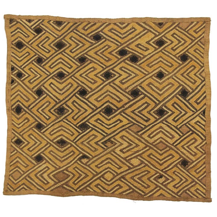 The Niger Bend - Vendita all'ingrosso Arazzi/Tessuti d'arredo - Vintage Kuba Panno Textile Wall Art | 51,5" x 45,7 cm