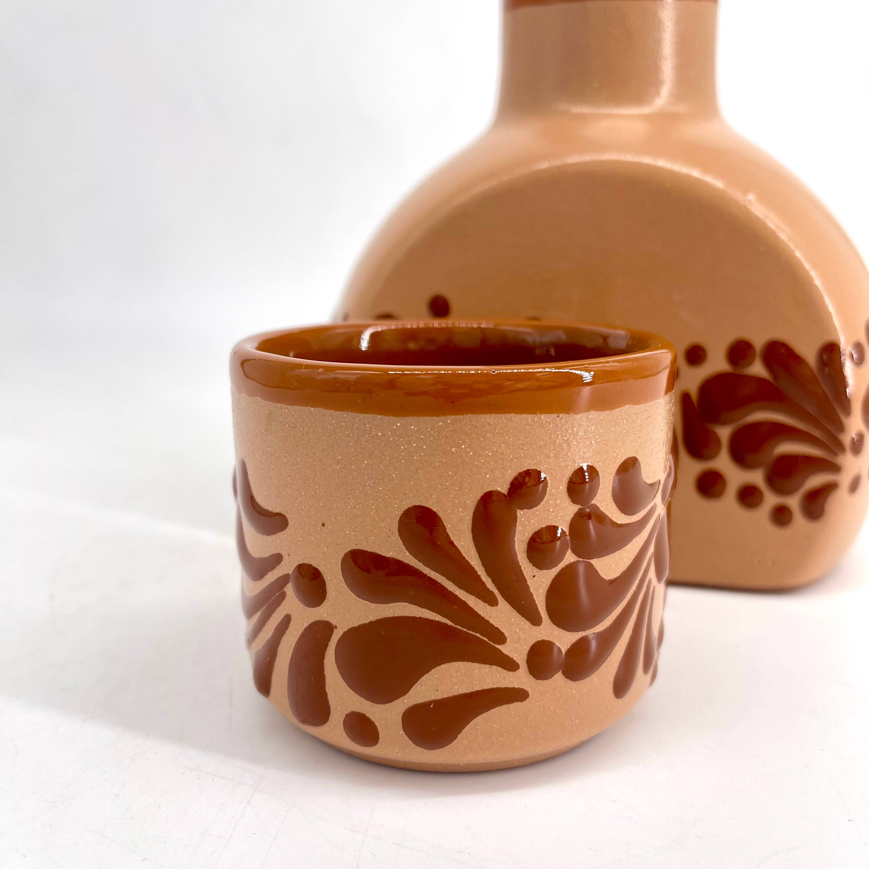 Fiesta McAllen LLC - Wholesale Decanter - Light Brown Mexican Ceramic Decanter1