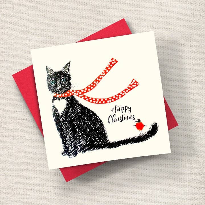 Christmas Cat With Scarf for wholesale by English Graphics
