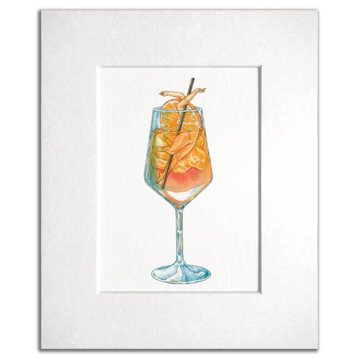 Aperol Spritz Cocktail Art Print for wholesale by Maridad Studio