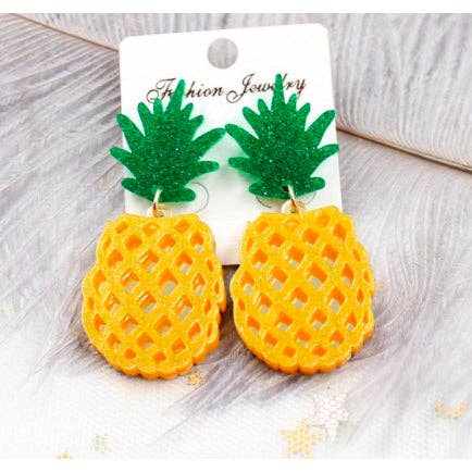 Pineapple Dangle Acrylic Earrings for wholesale by Kate Tuesday Jewelry