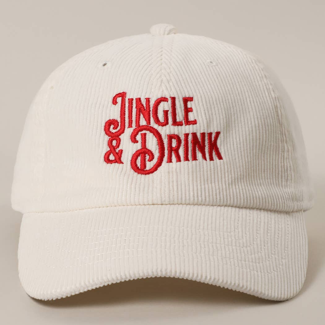 Fashion City – Engroshandel Baseballkasket - Unisex – JINGLE & DRINK Broderet Fløjl Baseball Cap11