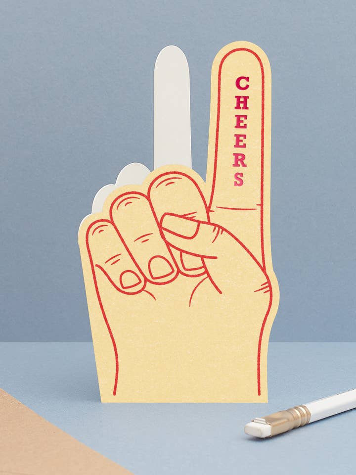 Schaumstofffinger Dankeskarte | Ausgeschnittene Wertschätzung | Fan Fare für den Großhandel von Another Loop