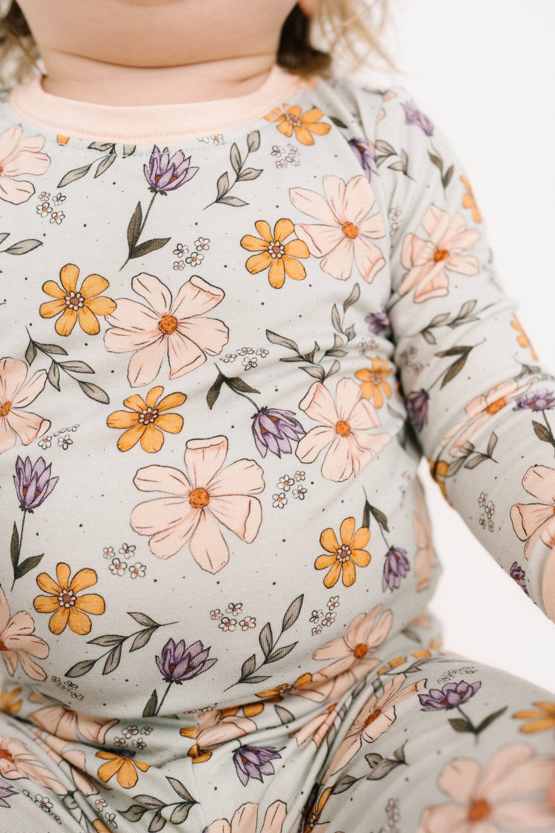 Little One Shop - Wholesale Top & Pant Set - Baby - Autumn Floral Bamboo Set1