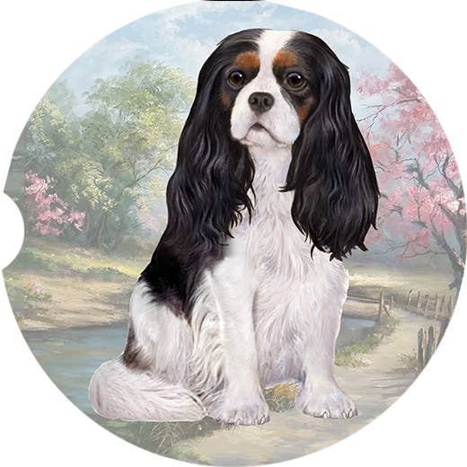 E&S Pets - Wholesale Car Coaster - Unisex - Cavalier, Tri-color Car Coaster1