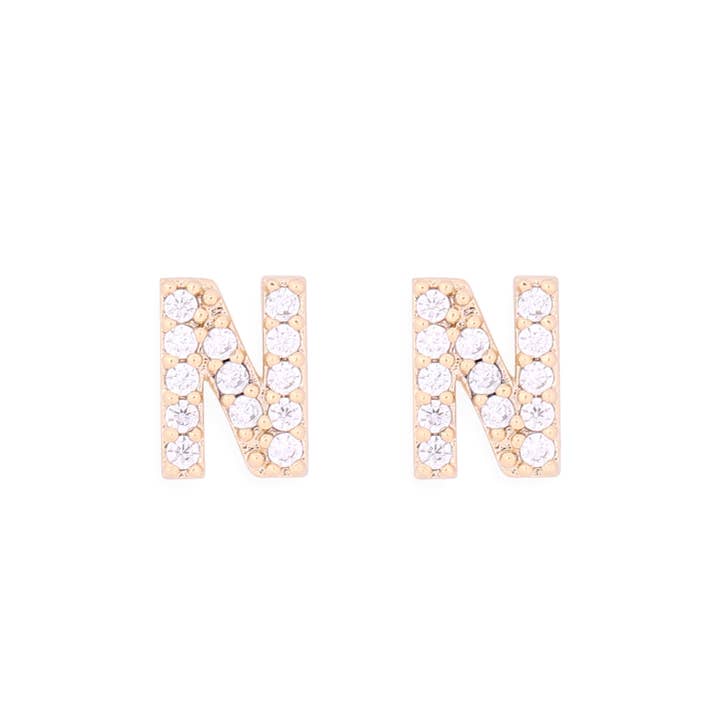 MYS Wholesale Inc - Wholesale Stud/Post Earrings - Cubic Zirconia Initial Earrings25
