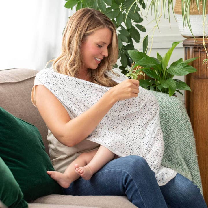 6-in-1 Multimuslin New Mom Nursing Cover - Peardrop for wholesale by Cheeky Chompers US