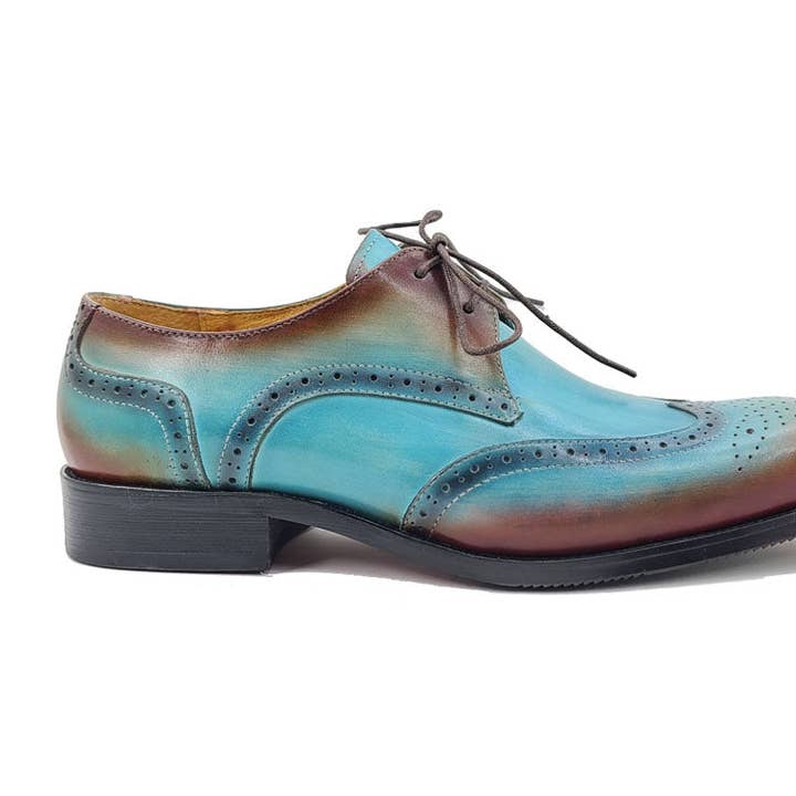 Two Tone Wing-tip Blucher Oxford for wholesale by Carrucci Shoes