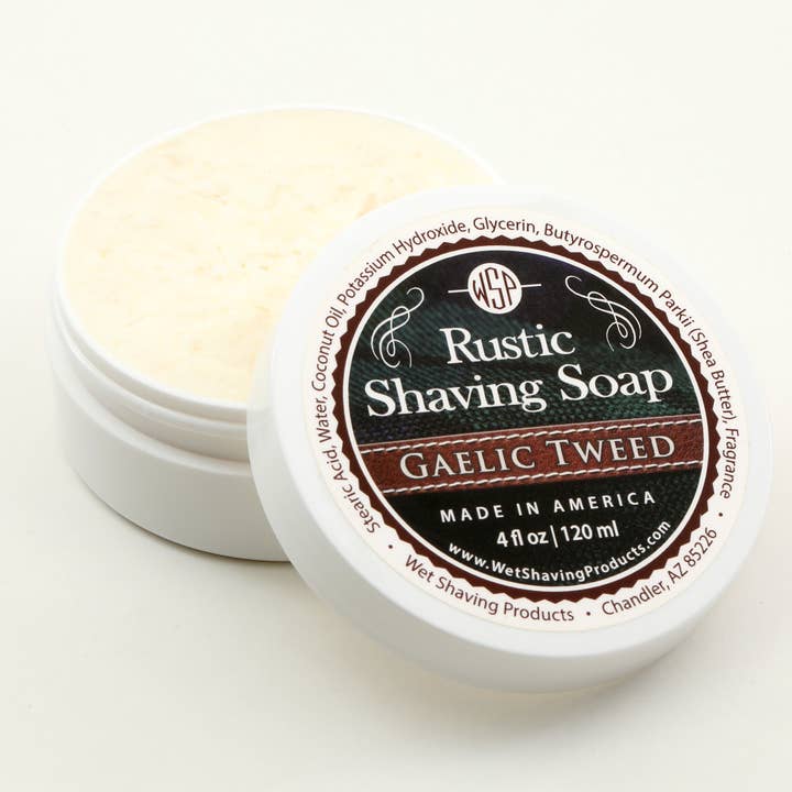 Wet Shaving Products - Wholesale Shave Soap - Men's - Rustic Shaving Soap - Gaelic TweedRustic Shaving Soap - Barbershop - 4 Fl oz