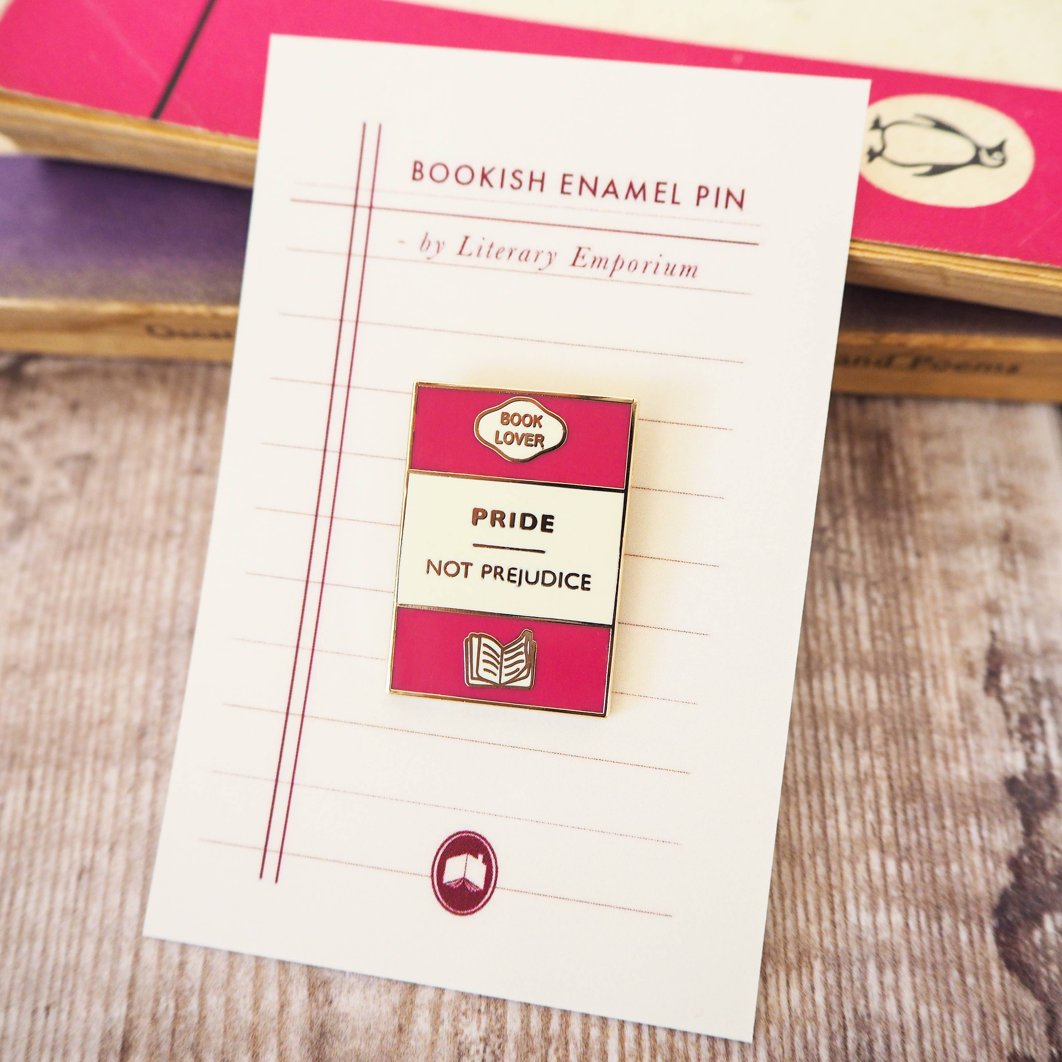LiteraryEmporium - Wholesale Lapel Pin/Button - 'Pride Not Prejudice' Book Lover Enamel Pin Badge3