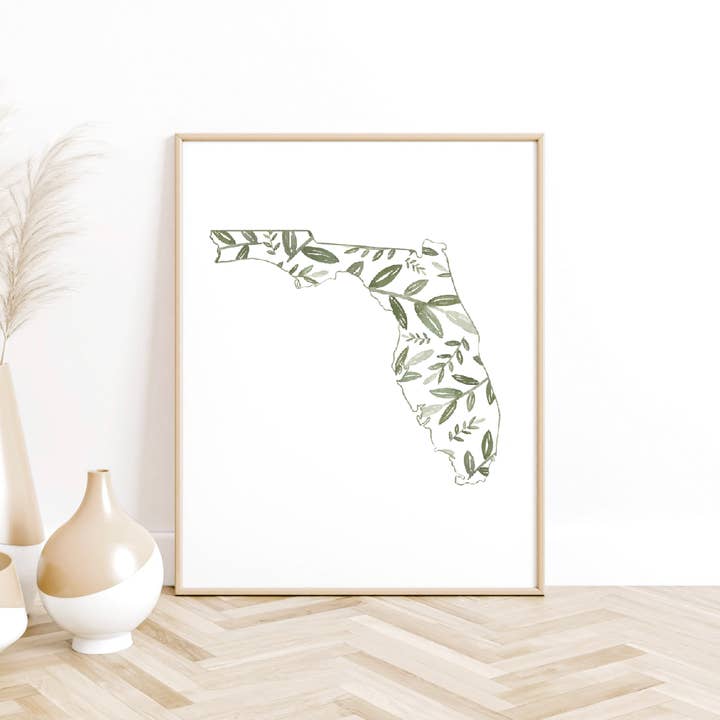 Aquarell Grün Florida Kunstdruck für den Großhandel von Hazel and Gray Co.