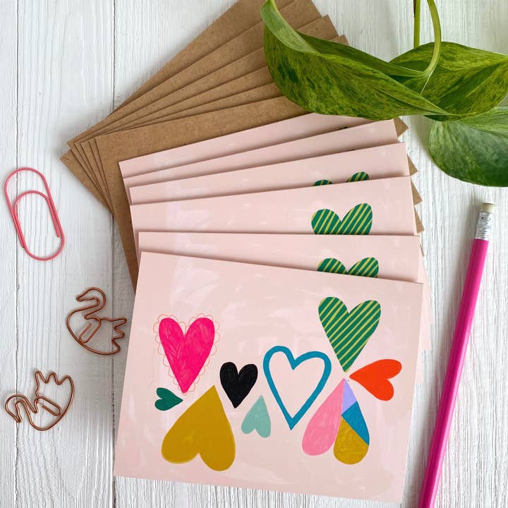 Rainbow Heart - Notecard Set for wholesale by Dream Folk Studio