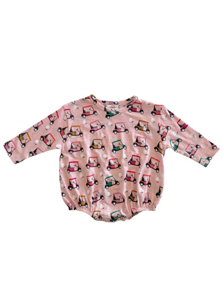 SIIX Collection - Wholesale Bodysuit (Non-Footed) - Baby - Golf Cart Pink / Organic Long Sleeve T-Shirt Bubble