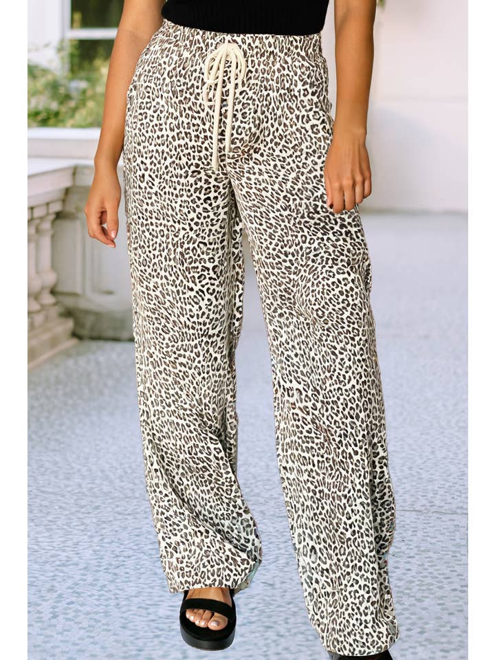 Little Daisy Closet - Wholesale Pants - Women's - LDC Leopard Drawstring Loose Pants