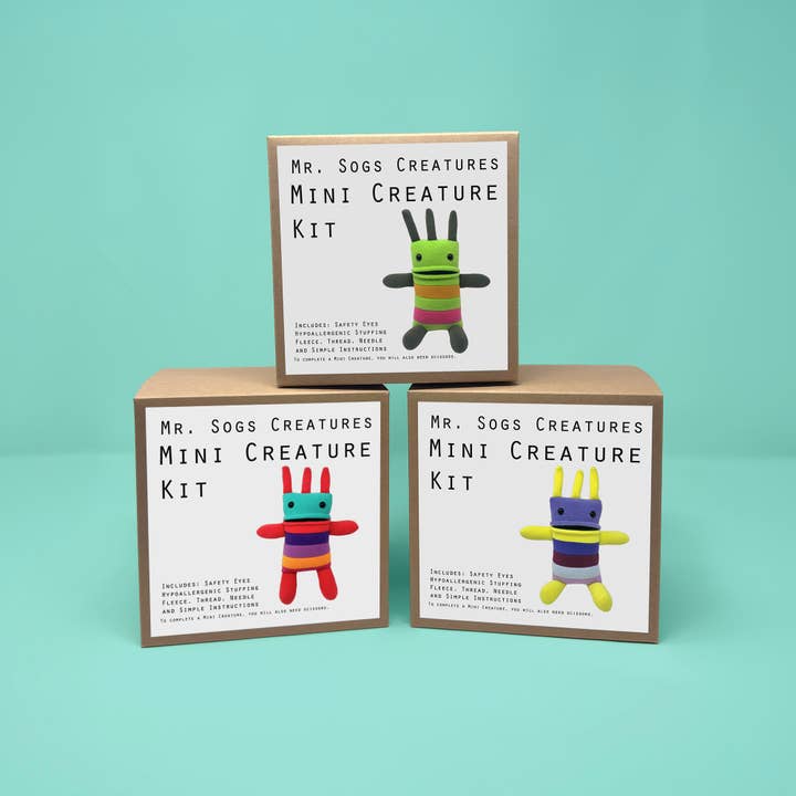 Mr. Sogs - Wholesale DIY Craft Kit - Kids - Mini Creature DIY Plush Sewing Kit - Turquoise3