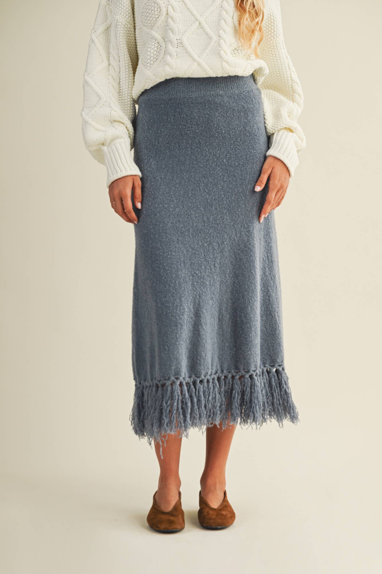 Mustard Seed - Vente Jupe – femme - JUPE EN MAILLE À FRANGES6