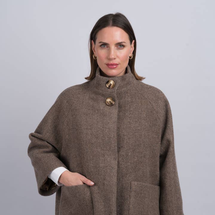 Women's Tweed Fawn Cape Coat for wholesale by Celtic Tweed