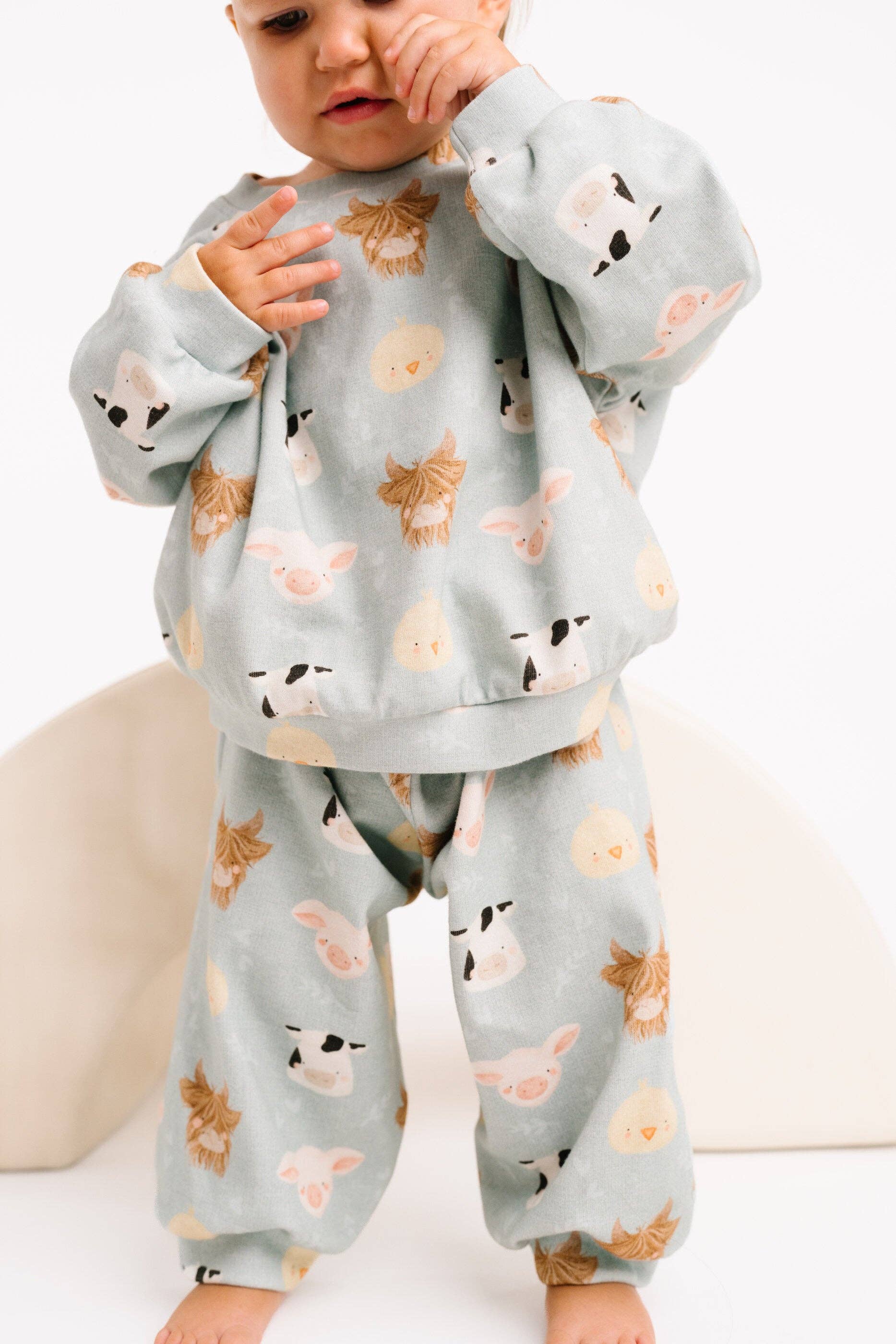 Little One Shop - Wholesale Top & Pant Set - Baby - Happy Farm Sweatsuit5
