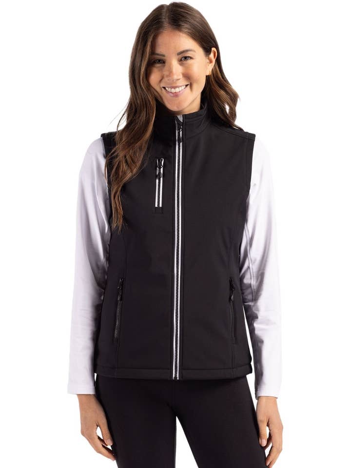 Clique Telemark Eco Stretch Full Zip Womens Hooded Vest for wholesale by Cutter & Buck