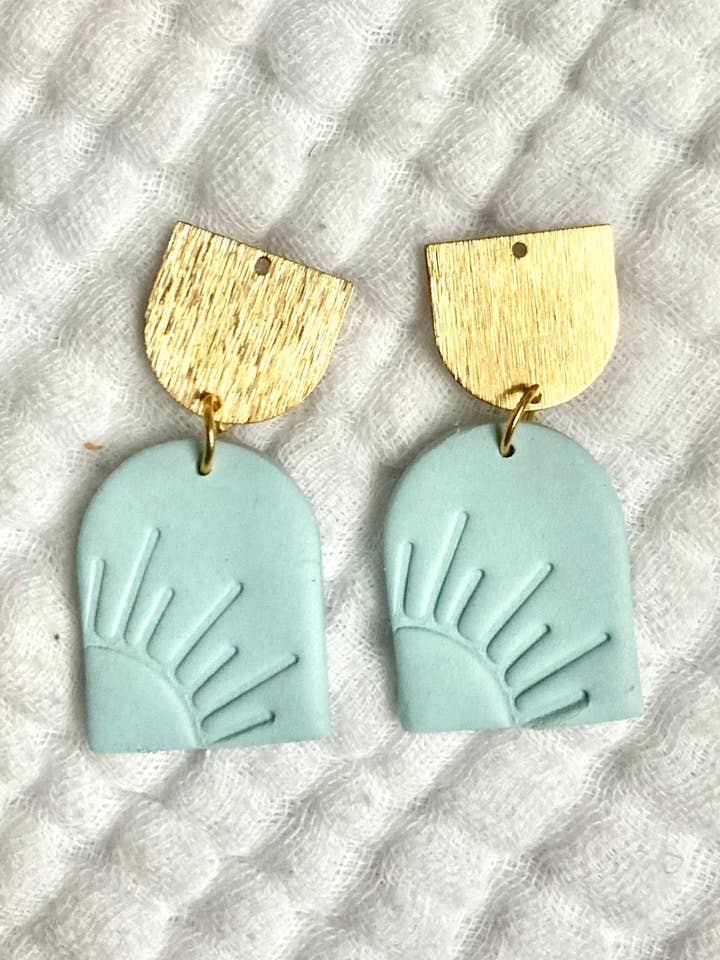 Brinco de arco de argila Boho sunrise por atacado de Terra Made