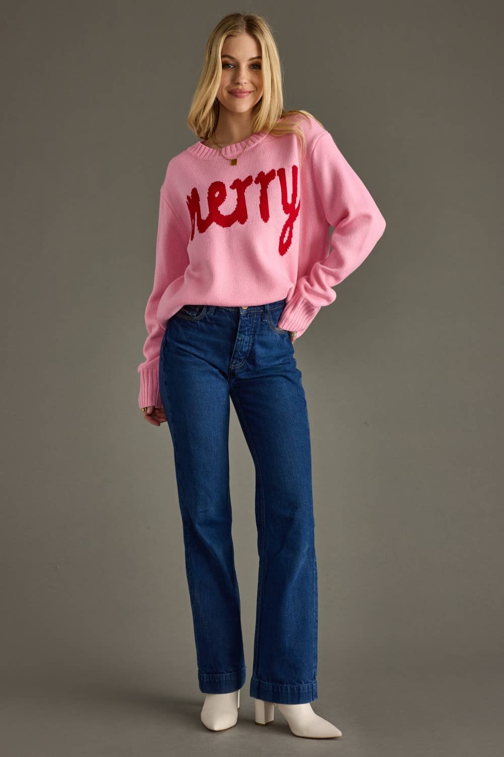 Panache Apparel Co. - Wholesale Knit Sweater - Women's - Pink Merry Sweater3